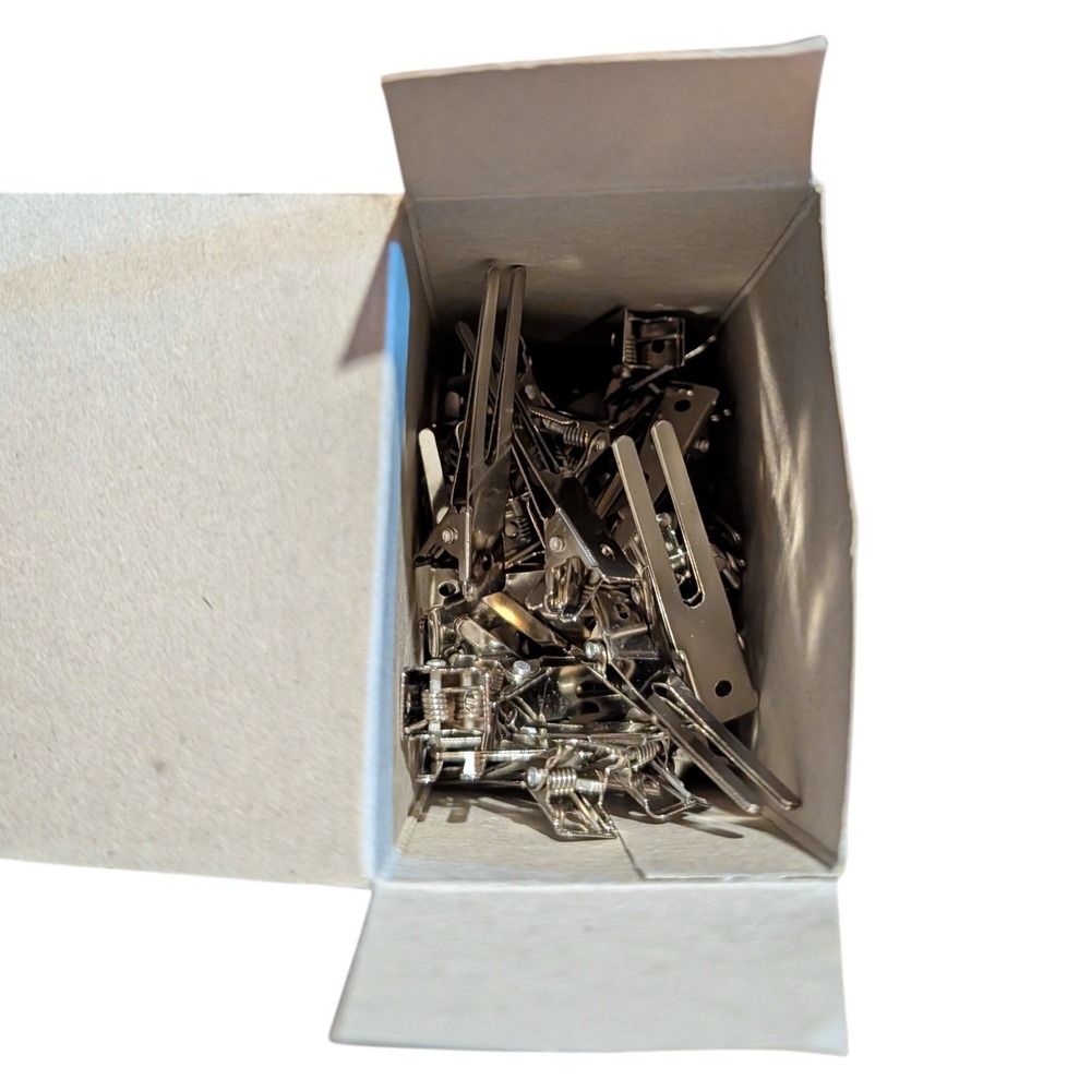 Marianna Double Prong Curl Hair Clips 80 Count #10462 Professional Salon‎ Nickel - Picture 4 of 5